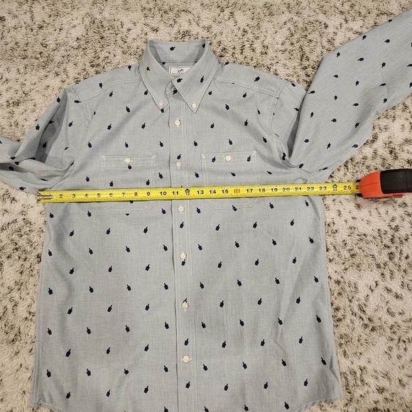 Southern Tide SZ M Nautical Bottles Dock Sport Shirt Blue Button Up Long Sleeve - Picture 10 of 11